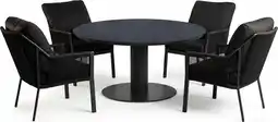 Intratuin Tierra Outdoor 4-zits diningset Morena met Liv zwart aanbieding