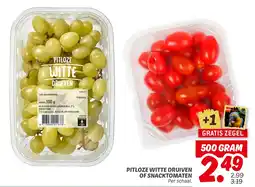 Dekamarkt Pitloze witte druiven of snacktomaten aanbieding