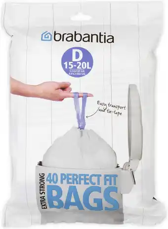 Bol.com Brabantia PerfectFit Vuilniszakken - 15/20 l - Code D - 40 stuks aanbieding