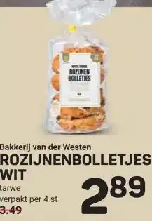 Ekoplaza Bakkerij van der Westen ROZIJNENBOLLETJES WIT aanbieding