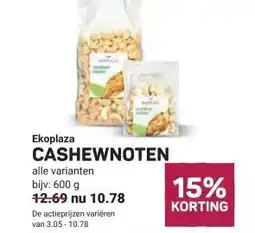 Ekoplaza CASHEWNOTEN aanbieding