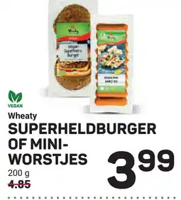 Ekoplaza Wheaty superheldburger of mini worstjes aanbieding