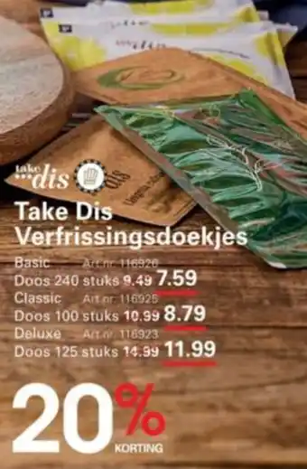 Sligro Take Dis Verfrissingsdoekjes aanbieding