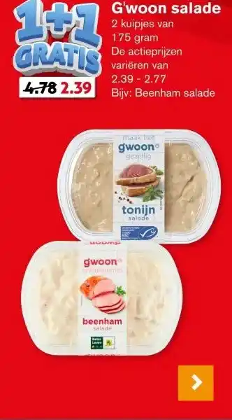 Hoogvliet G'woon salade aanbieding