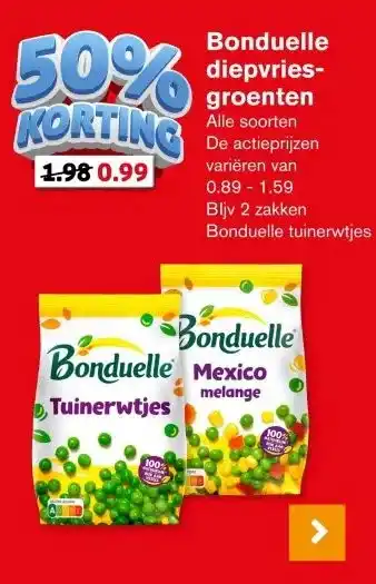 Hoogvliet Bonduelle diepvries- groenten aanbieding