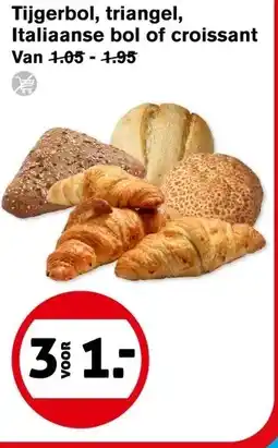 Hoogvliet Tijgerbol, triangel, Italiaanse bol of croissant aanbieding