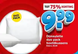 Hoogvliet Donsulette duo pack hoofdkussens aanbieding