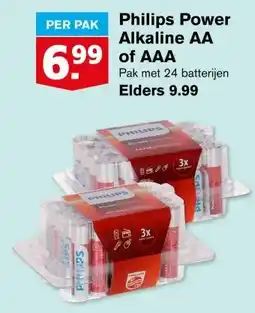 Hoogvliet Philips Power Alkaline AA of AAA aanbieding