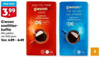 Hoogvliet G'woon snelfilter- koffie aanbieding