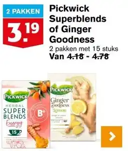 Hoogvliet Pickwick Superblends of Ginger Goodness aanbieding