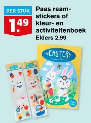 Hoogvliet Paas raam- stickers of kleur- en activiteitenboek aanbieding