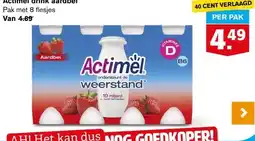 Hoogvliet Actimel drink aardbei aanbieding