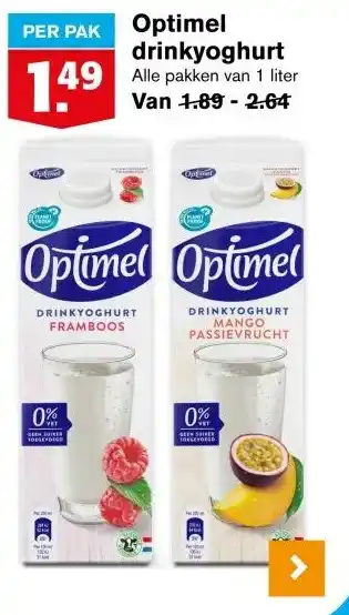 Hoogvliet Optimel drinkyoghurt aanbieding