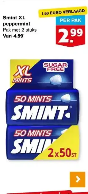 Hoogvliet Smint XL peppermint aanbieding