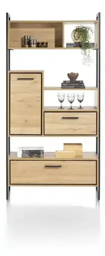 Happy@Home Ostrava, Roomdivider 100Cm - 1-Deur Aan Beide Zijden + 2-Laden T&T + 5-Niches aanbieding