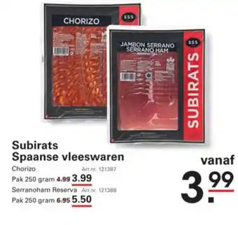 Sligro Subirats Spaanse vleeswaren aanbieding