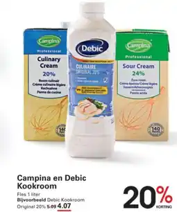 Sligro Campina en Debic Kookroom aanbieding