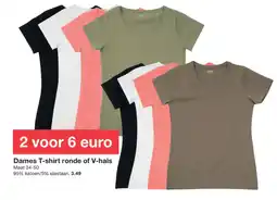 Zeeman Dames T shirt ronde of V hals aanbieding