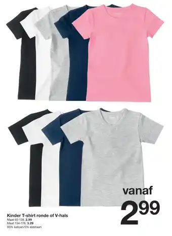 Zeeman Kinder T-shirt ronde of V-hals aanbieding