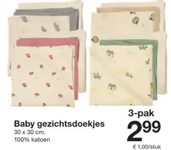 Zeeman Baby gezichtsdoekjes aanbieding