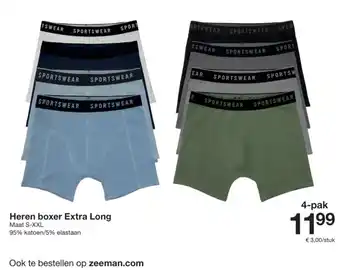 Zeeman Heren boxer Extra Long aanbieding