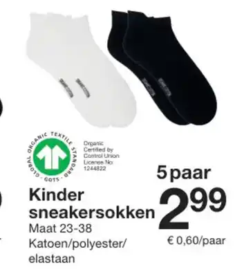 Zeeman Kinder sneakersokken aanbieding