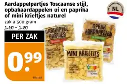 Poiesz Aardappelpartjes Toscaanse stijl, opbakaardappelen ui en paprika of mini krieltjes naturel aanbieding