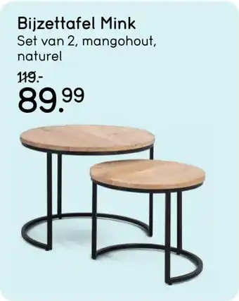 Leen Bakker Bijzettafel Mink aanbieding