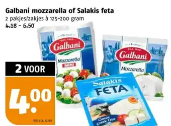 Poiesz Galbani mozzarella of Salakis feta aanbieding
