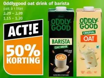 Poiesz Oddlygood oat drink of barista aanbieding