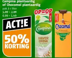 Poiesz Campina plantaardig of Chocomel plantaardig aanbieding