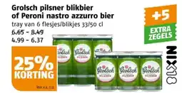 Poiesz Grolsch pilsner blikbier of Peroni nastro azzurro bier aanbieding