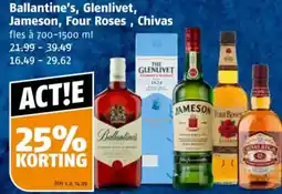 Poiesz Ballantine's, Glenlivet, Jameson, Four Roses, Chivas aanbieding