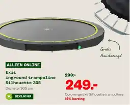 Welkoop Exit inground trampoline Silhouette 305 aanbieding