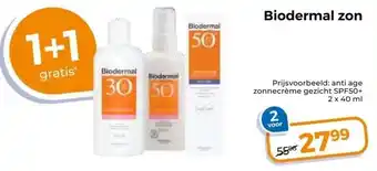 Trekpleister Prijsvoorbeeld: anti age zonnecrème gezicht SPF50+ aanbieding