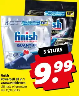 Boni Finish Powerball all in 1 vaatwastabletten aanbieding