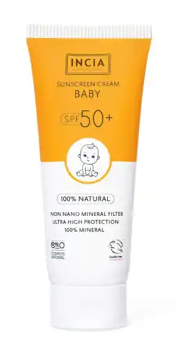 De Online Drogist Incia 100% Natural Sunscreen Cream Baby SPF50+ aanbieding