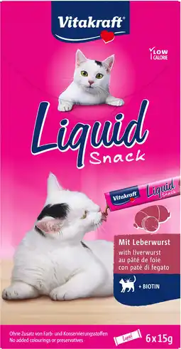 Intratuin Vitakraft kattensnack Liquid leverworst 15 gram 6 stuks aanbieding