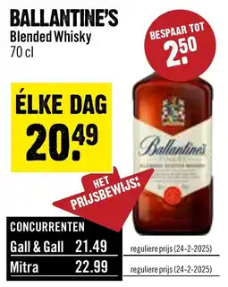 Dirck 3 Ballantine's blended whisky aanbieding