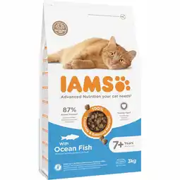 Zooplus 3kg IAMS Advanced Nutrition Senior 7+ met zeevis droogvoer voor katten aanbieding