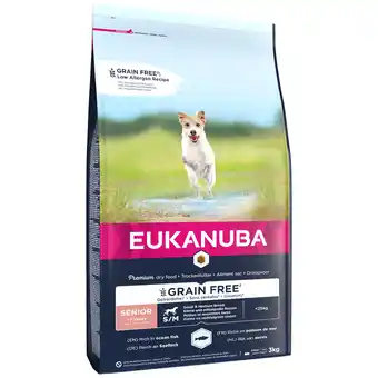 Zooplus 3kg Eukanuba Senior Droogvoer voor kleine en middelgrote rassen Graanvrij Zeevis aanbieding