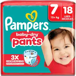 Jumbo Pampers Baby-Dry Pants Maat 7, 18 Luierbroekjes aanbieding