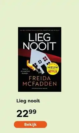 The Read Shop Lieg nooit aanbieding