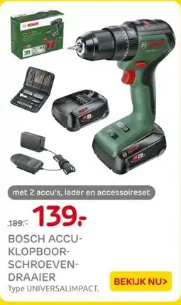 Praxis BOSCH ACCU-KLOPBOOR- SCHROEVEN- DRAAIER aanbieding