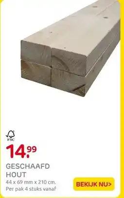 Praxis GESCHAAFD HOUT aanbieding