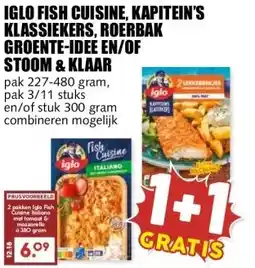 MCD Supermarkt IGLO FISH CUISINE, KAPITEIN'S KLASSIEKERS, ROERBAK GROENTE-IDEE EN/OF STOOM & KLAAR aanbieding