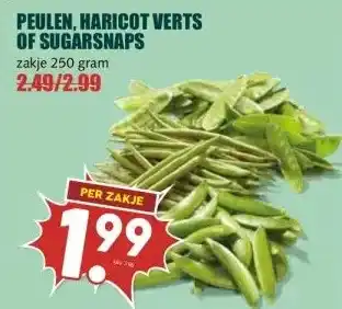 MCD Supermarkt PEULEN, HARICOT VERTS OF SUGARSNAPS aanbieding