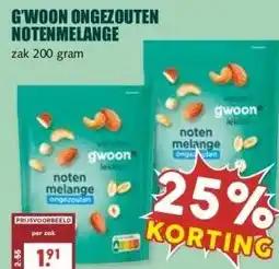 MCD Supermarkt G'WOON ONGEZOUTEN NOTENMELANGE aanbieding