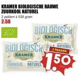 MCD Supermarkt KRAMER BIOLOGISCHE RAUWE ZUURKOOL NATUREL aanbieding