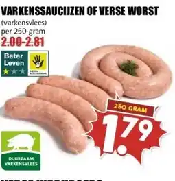 MCD Supermarkt VARKENSSAUCIJZEN OF VERSE WORST aanbieding